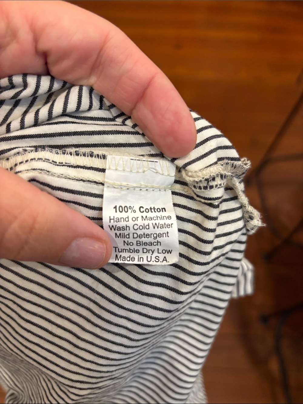 Striped Mock-Neck Women’s Blouse in Black and White - Picture 8 of 8